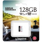 Kingston High Endurance 128 GB microSDXC, Speicherkarte weiß/schwarz, UHS-I U1, Class 10, A1