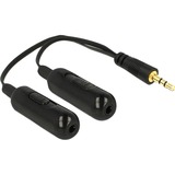 DeLOCK Audiokabel 3,5mm (Stecker) > 2x 3,5mm (Buchse) schwarz, 19cm