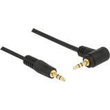 DeLOCK Audiokabel Klinke 3,5mm Stecker > 3,5mm Stecker schwarz, 5 Meter abgewinkelt