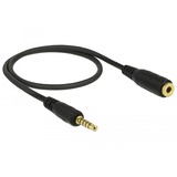 DeLOCK Klinkenkabel 3,5mm 5Pin (Stecker) > 3,5mm 5Pin (Buchse) schwarz, 50cm