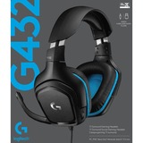 Logitech G432 Gaming Headset, Gaming-Headset schwarz/blau