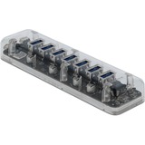 DeLOCK Externer USB 3.0 Hub mit 7 Ports, USB-Hub transparent