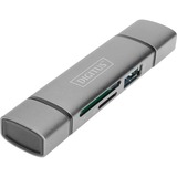 Digitus Dual Card Reader USB-C / USB 3.0, OTG, Kartenleser grau