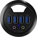 ICY BOX IB-HUB1403A, USB-Hub schwarz