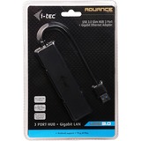 i-tec USB 3.0 Slim HUB 3 Port G-LAN, USB-Hub 