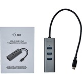 i-tec USB-C Metal HUB 3 Port Giga, USB-Hub anthrazit