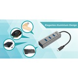 i-tec USB-C Metal HUB 4 Port, USB-Hub schwarz