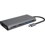 ICY BOX IB-DK4050-CPD, Dockingstation anthrazit, USB-C, HDMI, DisplayPort