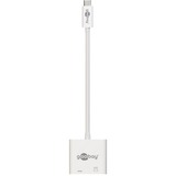 goobay USB Adapter, USB-C Stecker > USB-C Buchse + HDMI-Buchse weiß, 15cm, PD, Laden mit bis zu 60 Watt