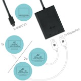i-tec Adapter USB-C > Dual DisplayPort 4K schwarz