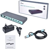 i-tec Dual Display Docking Station, Dockingstation grau, USB-C, HDMI, DisplayPort, USB