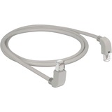 DeLOCK Patchkabel RJ45 Cat.6a S/FTP grau, 1 Meter, gewinkelte Stecker 1x oben, 1x unten