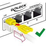 DeLOCK RJ45 Secure Cat. 6A, Kabel weiß, 5 Meter, verriegelbar, LSOH Halogenfrei