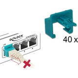 DeLOCK RJ45 Secure Clip, Halterung türkis, 40 Stück