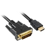 Sharkoon Adapterkabel HDMI > DVI-D schwarz, 2 Meter, Dual Link, 24+1