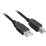 Sharkoon USB 2.0 Kabel, USB-A Stecker > USB-B Stecker schwarz, 1,0 Meter