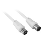 goobay RF-Stecker auf RF-Buchse, Kabel weiß, 1,5 Meter