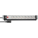 Brennenstuhl Premium-Line 19" 8-fach Steckdosenleiste schwarz/hellgrau, 1,5HE, Kaltgerätestecker