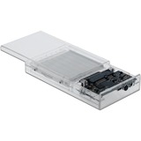 DeLOCK Externes Dual Gehäuse für 2 x 2.5" SATA HDD / SSD mit USB Type-C Buchse, Laufwerksgehäuse transparent