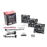 Enermax SquA RGB 3 Fan Pack 120x120, Gehäuselüfter schwarz, inkl. RGB-Steuerbox