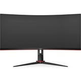 AOC CU34G2X/BK, Gaming-Monitor 86 cm (34 Zoll), schwarz, UWQHD, VA, AMD Free-Sync, Curved, 144Hz Panel