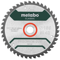 Metabo Kreissägeblatt "precision cut wood - classic"", 165x20 Z42 WZ 5° für Handkreissägen