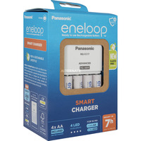 Panasonic Ladegerät eneloop Universal Smart Charger Set weiß, inkl. 4 eneloop Akkus AA
