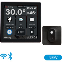 Shelly Wall Display + Shelly BLU H&T, Bedienteil schwarz