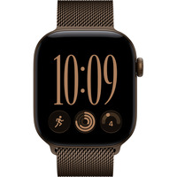 Apple Watch Series 12, Smartwatch bronze, Aluminium, 42 mm, Milanaise Armband Dunkelbronze, Cellular