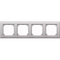 Merten Rahmen vierfach für waagerechte und senkrechte Montage, Thermoplast, matt aluminium, Retail
