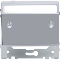 Merten Schrägauslass mit Schriftfeld, Abdeckung edelstahl, Retail