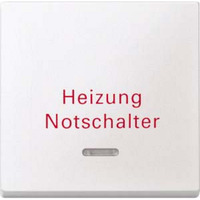 Merten Wippe Kontrollfenster Fenster Schalter Einsatz mit Aufdruck Heizung Notschalter weiß, Retail