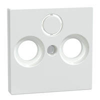 Merten Zentralplatte Antennendose für Antennensteckdose, glänzend, antibakteriell, Thermoplast weiß (glänzend), Retail