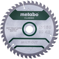 Metabo Kreissägeblatt "multi cut - classic", 160x20 Z42 FZ/TZ 5° für Handkreissägen