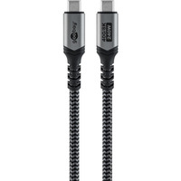goobay USB4 Gen 3x2 Kabel, USB-C Stecker > USB-C Stecker, 40Gbit/s schwarz/grau, 1 Meter, PD, Laden mit bis zu 240 Watt