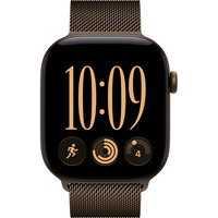 Apple Watch Series 12, Smartwatch bronze, Aluminium, 46 mm, Milanaise Armband Dunkelbronze M/L, Cellular