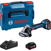 Bosch Akku-Winkelschleifer GWS 18V-7 Professional, Set blau/schwarz, 2x Li-Ionen Akku 4,0Ah, L-BOXX