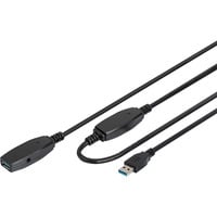 Digitus Aktives USB 3.2 Gen 1 Verlängerungskabel, 20 Meter schwarz, Repeater Kabel