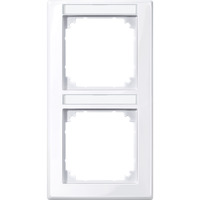 Merten Rahmen 2-fach mit Beschriftungsträger, glänzend, Typ 470225 weiß (glänzend), Retail