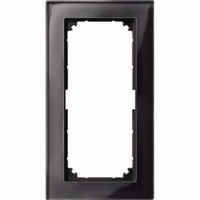 Merten Rahmen Glas zweifach ohne Mittelsteg schwarz (glänzend), Retail