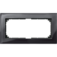 Merten Rahmen Glas zweifach ohne Mittelsteg schwarz (glänzend), Retail