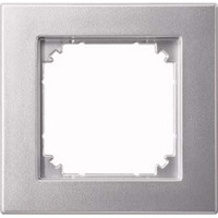 Merten Rahmen einfeldrig für bündigen Einbau Typ 488160 aus Thermoplast, matt, Unterputz aluminium, Retail