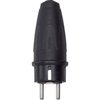 Merten Vollgummi Schutzkontaktstecker 3-polig 16 Ampere 250 Volt Typ 123851 schwarz, Retail