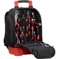 Wiha Werkzeugrucksack mechanic Set, Werkzeug-Set schwarz/rot, 41-teilig, mit Rucksack