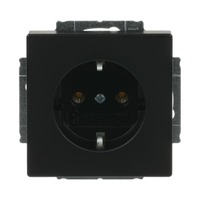 Busch-Jaeger Steckdosen-Einsatz CEE 7/3 Typ F Unterputz mit Steckklemme 16 Ampere 250 Volt schwarz (matt), Retail