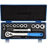 GEDORE Steckschlüssel-Satz 1/2", 13-teilig, Werkzeug-Set mit Hebel-Umschaltknarre