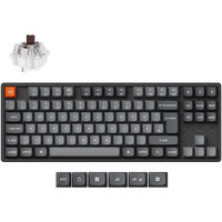 Keychron K8 Max, Gaming-Tastatur schwarz/grau, DE-Layout, Keychron Super Brown, Aluminiumrahmen, RGB
