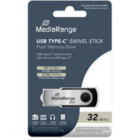 MediaRange USB Type-C 32 GB, USB-Stick schwarz/silber, USB 3.2 Gen 1 Type-C