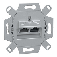 Merten Einsatz Universal-Anschlussdose 8-polig Kategorie 6A Typ 465706 mit Schraubbefestigung, Steckdose platin, Retail