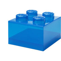 Room Copenhagen LEGO Storage Brick 4 Top Lid Glitter, Aufbewahrungsbox blau/transparent